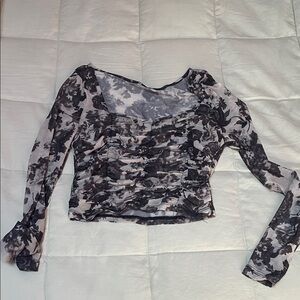 Floral Long Sleeve sheer Top